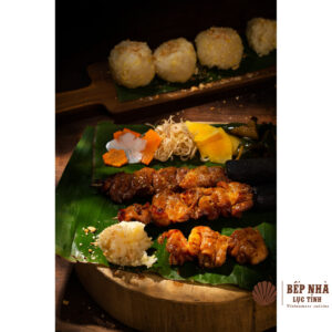 라임 생강 소스를 곁들인 오리 가슴살 구이와 녹두 찹쌀밥