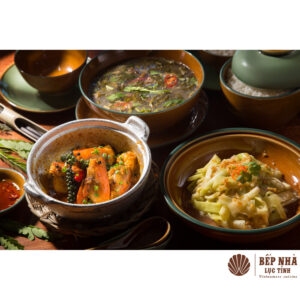 향긋한 마늘과 함께 볶은 전통 야채 요리